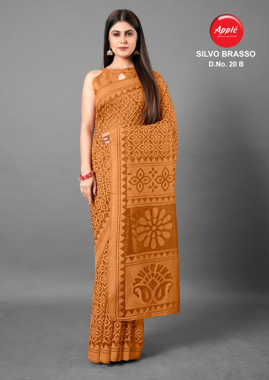 Apple Silvo Brasso 20 Latest Fancy Designer Festive Ware  Printed Brasso Saree